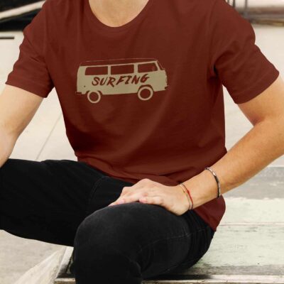 Surfing Rust Cotton Tee