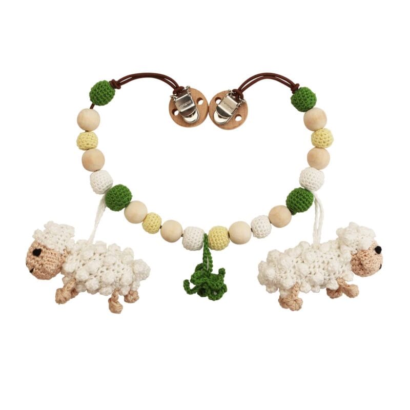 12194-Gehaekelte-Kinderwagenkette-Schaf-DOLLY-rueckseitig Gehäkelte Kinderwagenkette Schaf DOLLY - rückseitig