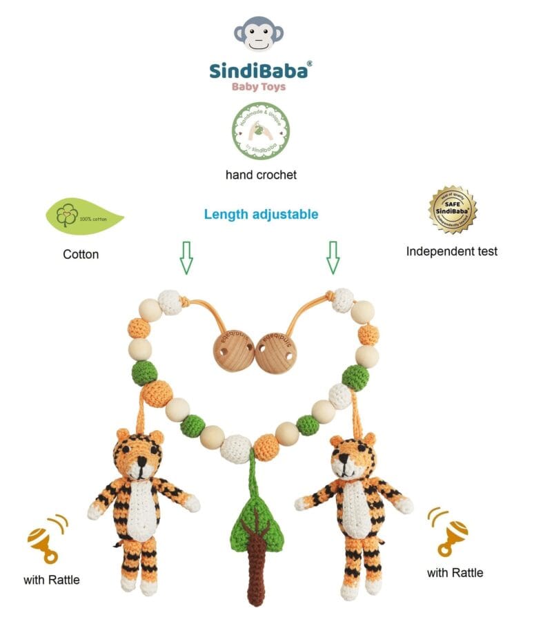 12306-Gehaekelte-Kinderwagenkette-Tiger-TONI-Infografik Gehäkelte Kinderwagenkette Tiger TONI - Infografik