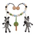 Gehäkelte Kinderwagenkette Zebra STRIPEY Bio