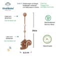 Gehäkelter Spielbogenanhänger Eichhörnchen NUTTY 3in1 - Infografik
