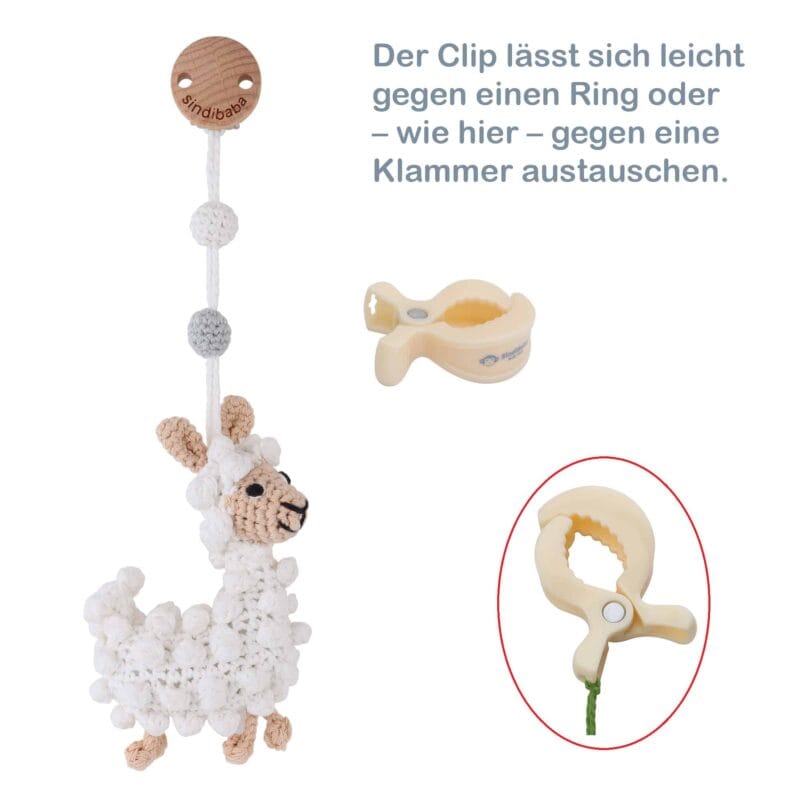 12487-Gehaekelter-Spielbogenanhaenger-Lama-LUKE-Bio Gehäkelter Spielbogenanhänger Lama LUKE Bio