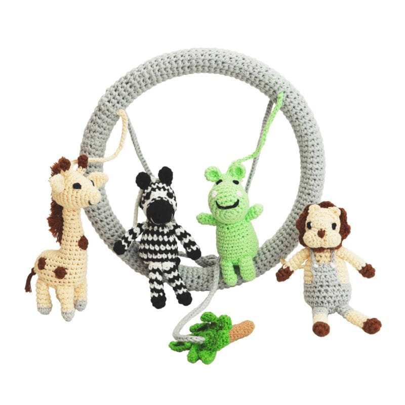 12491-Baby-Mobile-Safari-2-Nilpferd-Zebra-Giraffe-Loewe-Gruppenfoto Baby Mobile Safari 2 - Nilpferd, Zebra, Giraffe, Löwe - Gruppenfoto