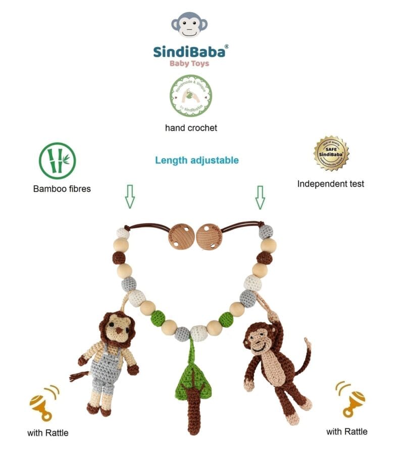 12492-Gehaekelte-Kinderwagenkette-Safari-2-AffeLoewe-Infografik Gehäkelte Kinderwagenkette Safari 2 - Affe+Löwe - Infografik