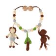Gehäkelte Kinderwagenkette Safari 2 - Affe+Löwe - Rückseite
