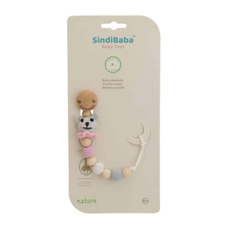 12506-Gehaekelte-Schnullerkette-mit-Namen-Katze-KITTY-in-Rosa-Verpackung Gehäkelte Schnullerkette mit Namen - Katze KITTY in Rosa - Verpackung