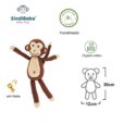 Gehäkeltes Bio-Kuscheltier Affe CHARLIE in Braun - Infografik Maße