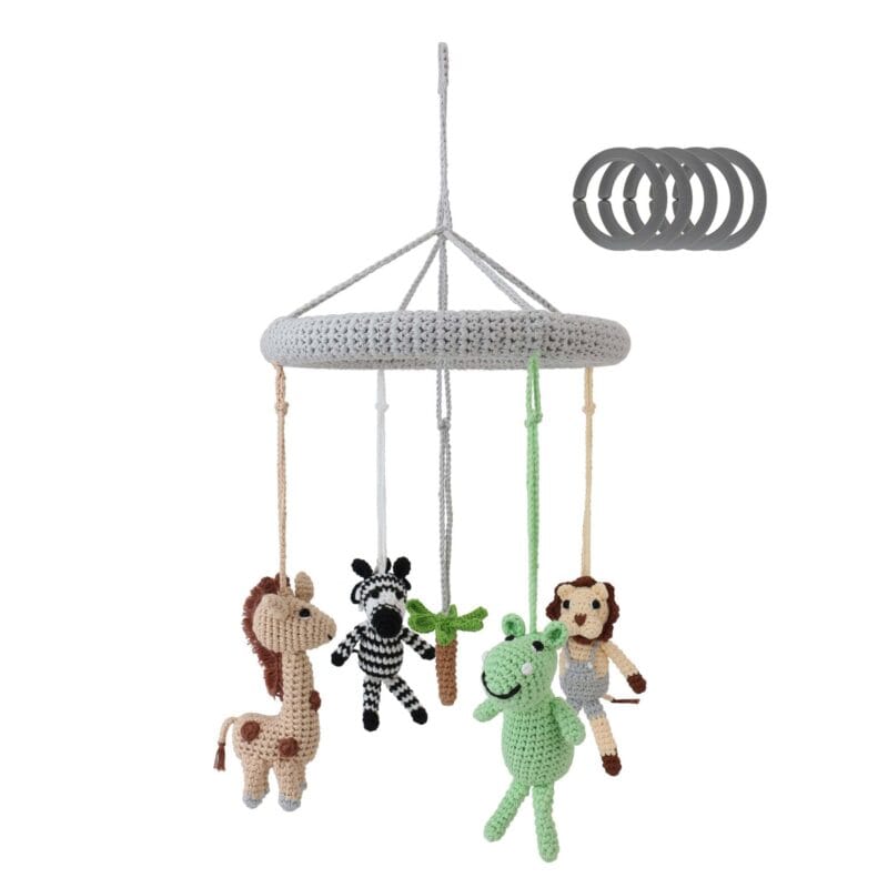 12540-Baby-Mobile-SAFARI-2-Nilpferd-Zebra-Giraffe-Loewe-Baum Baby Mobile SAFARI 2 - Nilpferd, Zebra, Giraffe, Löwe, Baum