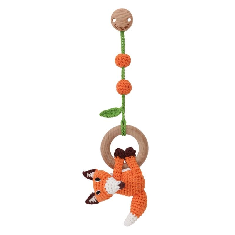 12545-3in1-Haengespielzeug-Babyrassel-Fuchs-FRED-Bio-von-vorne 3in1 Hängespielzeug & Babyrassel Fuchs FRED (Bio) - von vorne