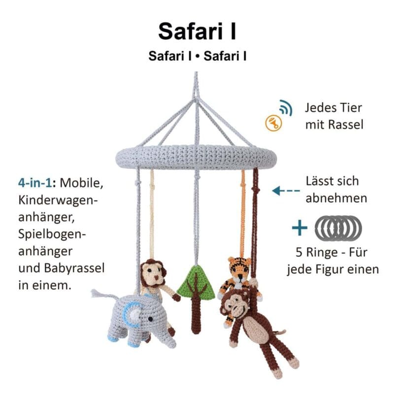 12330-Gehakeltes-Baby-Mobile-SAFARI-1-Ein-Spielzeug-4-Funktionen 12330-Gehakeltes-Baby-Mobile-SAFARI-1-Ein-Spielzeug-4-Funktionen