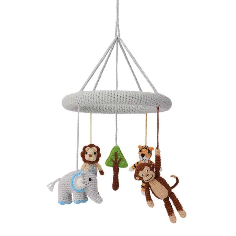 12335 Gehäkeltes Baby-Mobile "SAFARI" zum Aufhängen