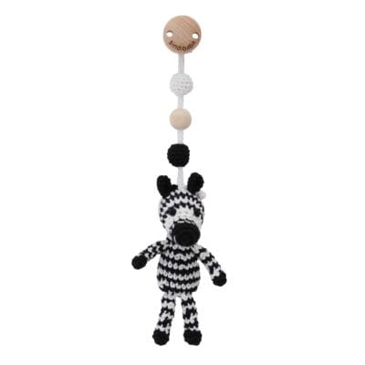 Gehäkelter Spielbogen-Anhänger Zebra STRIPEY Bio