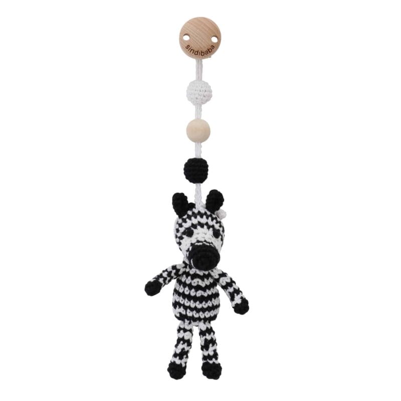 Gehäkelter Spielbogen-Anhänger Zebra STRIPEY Bio