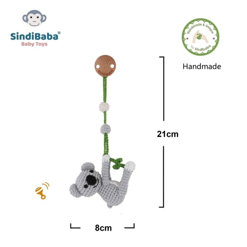 12501-3-Gehaekelter-Spielbogenanhaenger-Kinderwagenanhaenger-Koala-COCO-Bio-2-in-1 Gehäkelter Spielbogenanhänger, Kinderwagenanhänger, Koala COCO (Bio), 2-in-1