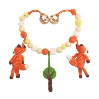 Gehäkelte Kinderwagenkette Fuchs FRED - Rückseite