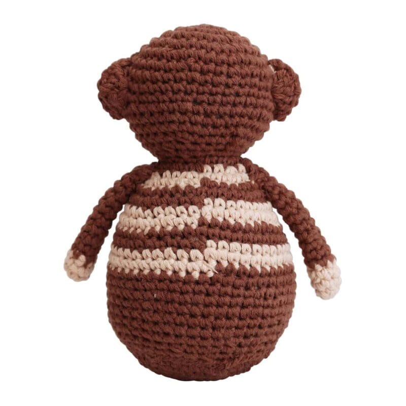 12526-Gehaekeltes-Stehaufmaennchen-Affe-CHARLIE-in-Braun-Bio-rueckseitig Gehäkeltes Stehaufmännchen Affe CHARLIE in Braun (Bio) - rückseitig