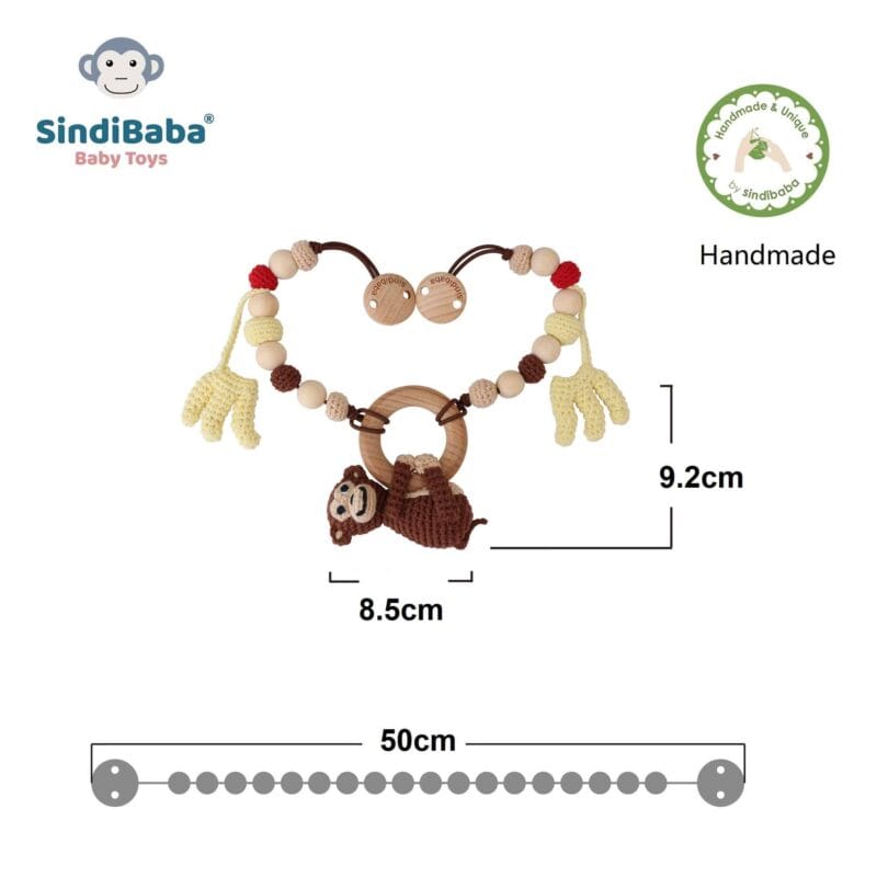 12532-4-in-1-Kinderwagenkette-Affe-CHARLIE-Abmessungen 4-in-1 Kinderwagenkette Affe CHARLIE - Abmessungen
