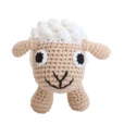Handcrafted crochet cuddly toy sheep DOLLY made from organic cotton, front view