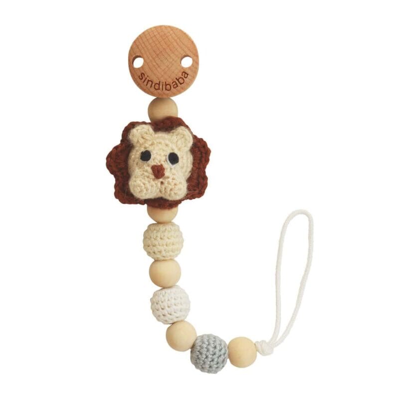 12601 - Gehäkelte Schnullerkette Löwe LÉON