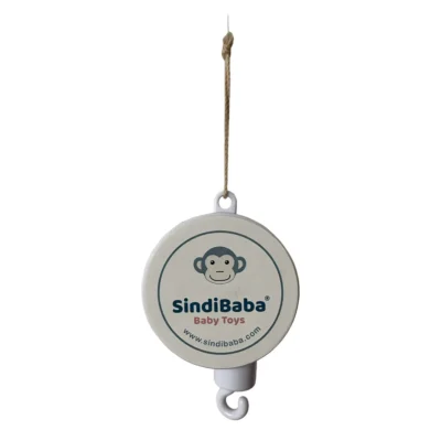 Rotierende Musik-Spieluhr für Babys – Aufzieh-Spielwerk „Brahms Wiegenlied“ mit Haken zur Befestigung unter dem Mobile