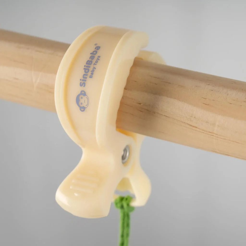 Attachment clip for baby toys in beige by SindiBaba