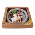 Crochet baby mobile SOUTH AMERICA inside the opened premium gift packaging box without transparent cover