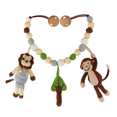 Gehäkelte Kinderwagenkette Safari 2 (Art.-Nr. 12492) als Produktfoto in der Vorderansicht.