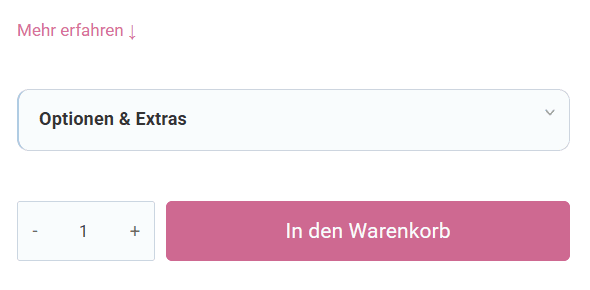 SindiBaba product page showing the closed options box above the Add to cart button